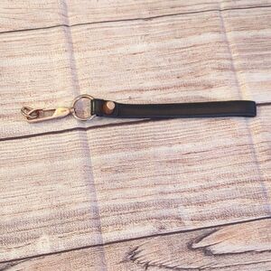 Alexander Wang Fumo Wallet Wrislet Strap Black Leather Rose Gold Hardware